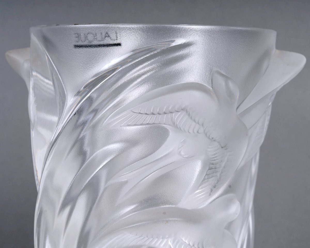 1982 Marie Claude Lalique - Vase Martinet Crystal - New-photo-4