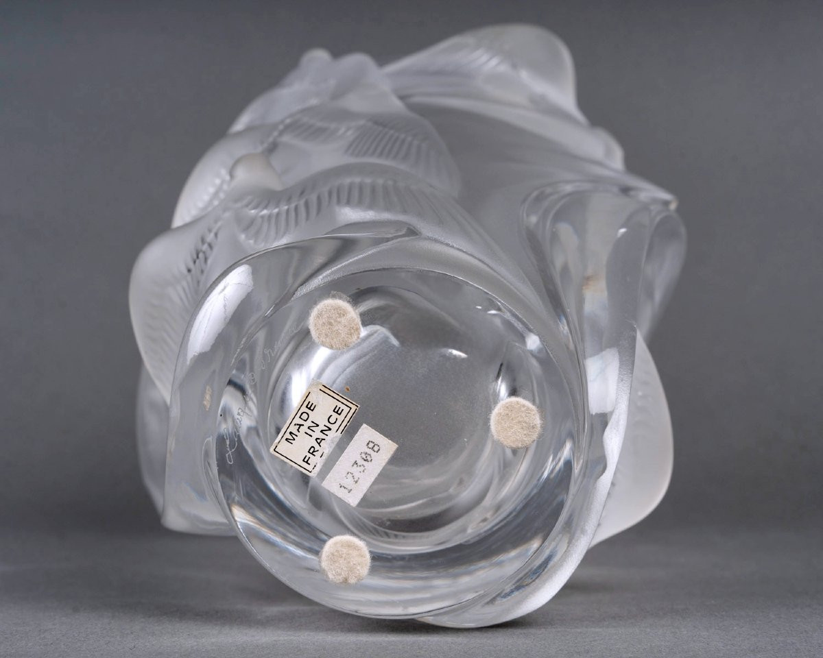 1982 Marie Claude Lalique - Vase Martinet Crystal - New-photo-3