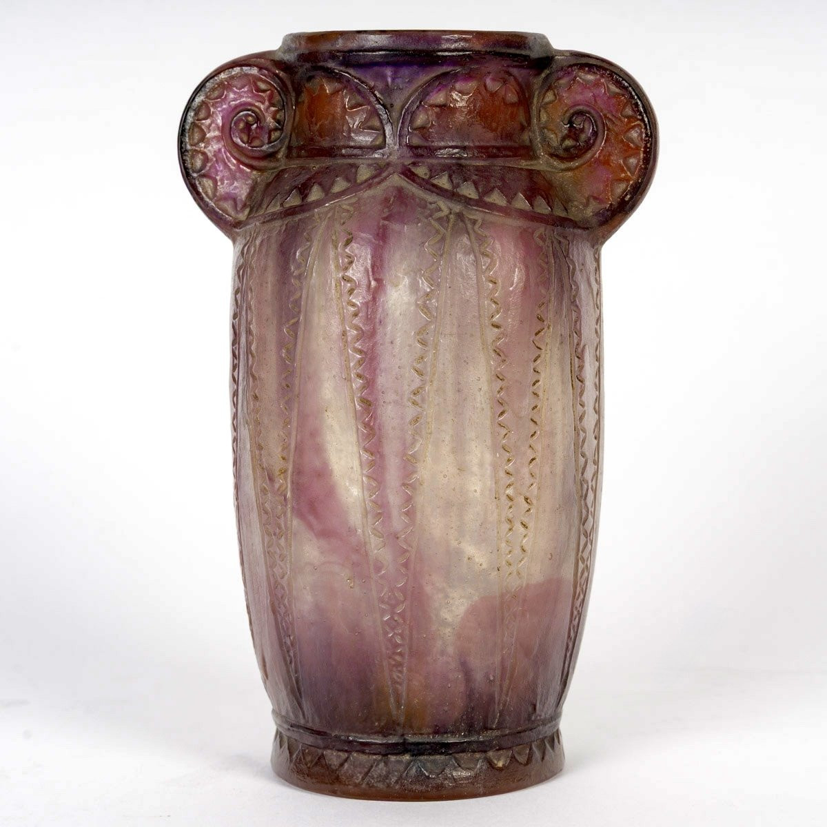 1924 Gabriel Argy Rousseau - Vase Thèbes Pâte De Verre-photo-2