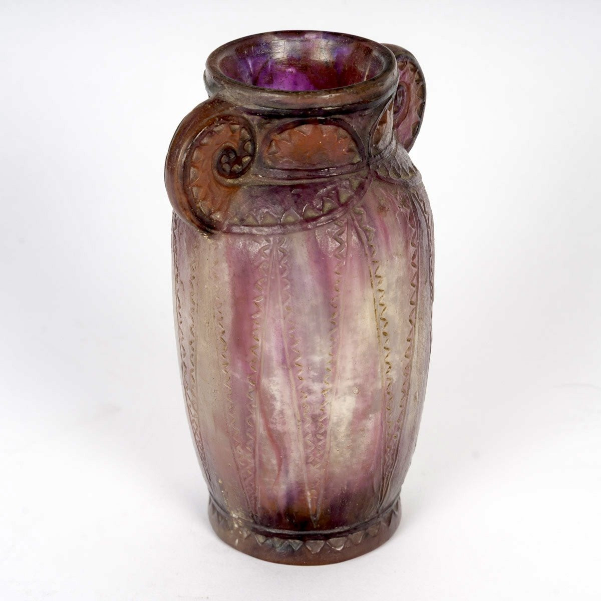 1924 Gabriel Argy Rousseau - Vase Thèbes Pâte De Verre-photo-3