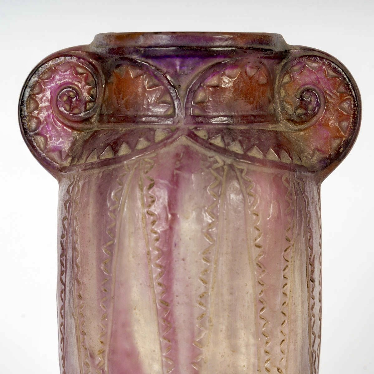 1924 Gabriel Argy Rousseau - Vase Thèbes Pâte De Verre-photo-1