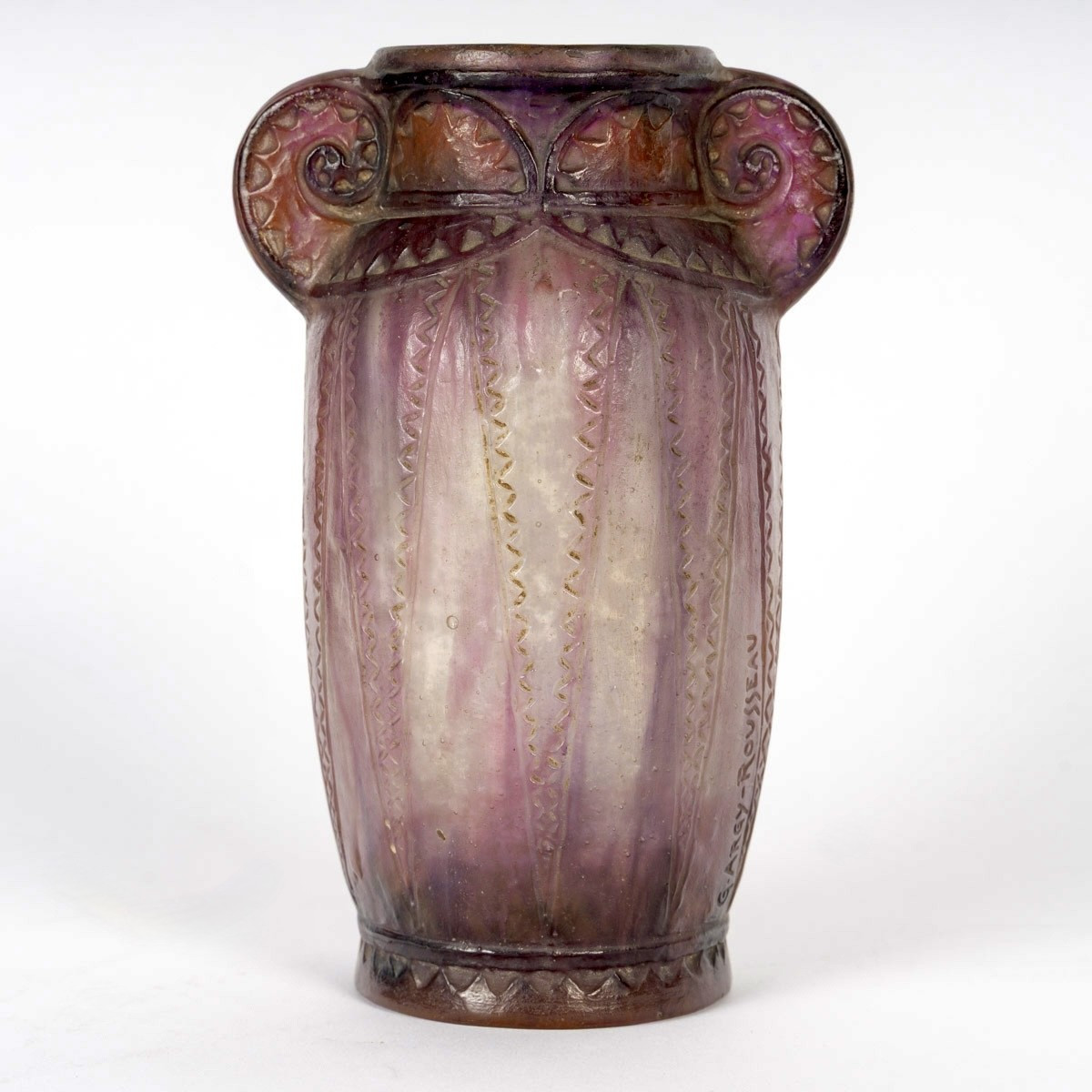 1924 Gabriel Argy Rousseau - Vase Thèbes Pâte De Verre