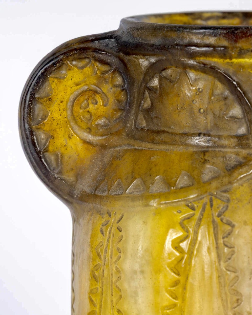 1924 Gabriel Argy Rousseau - Vase Thèbes Pâte De Verre-photo-2