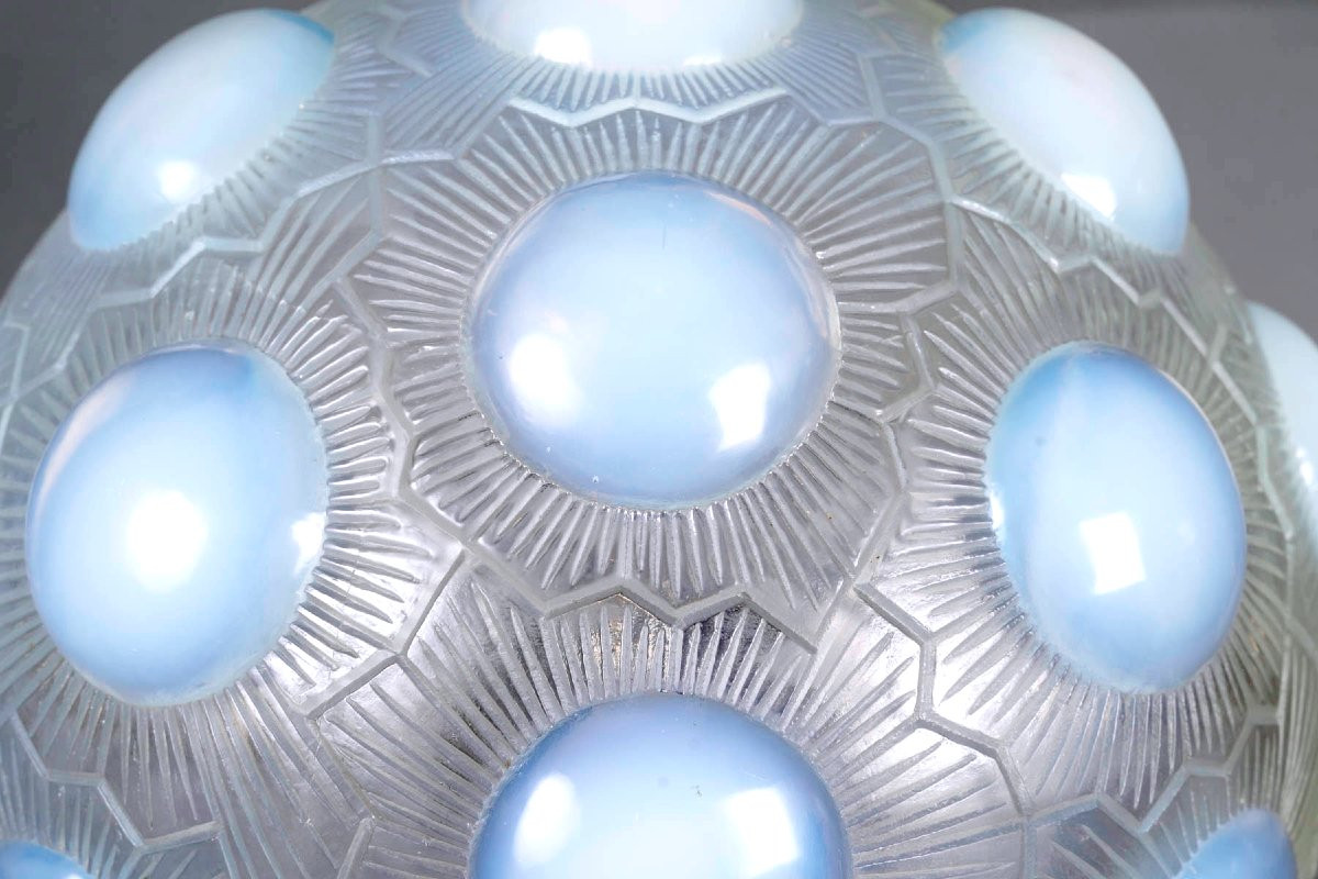 1926 René Lalique - Paire de Lampes Soleil Verre Opalescent-photo-2