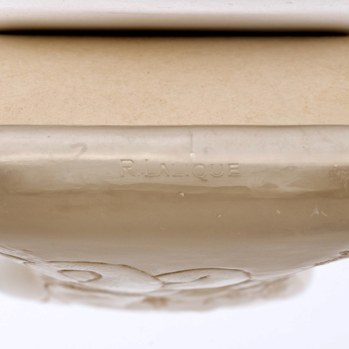 1920 René Lalique - Buvard Deux Sirènes Entrelacées Verre Blanc Patiné Sépia-photo-1