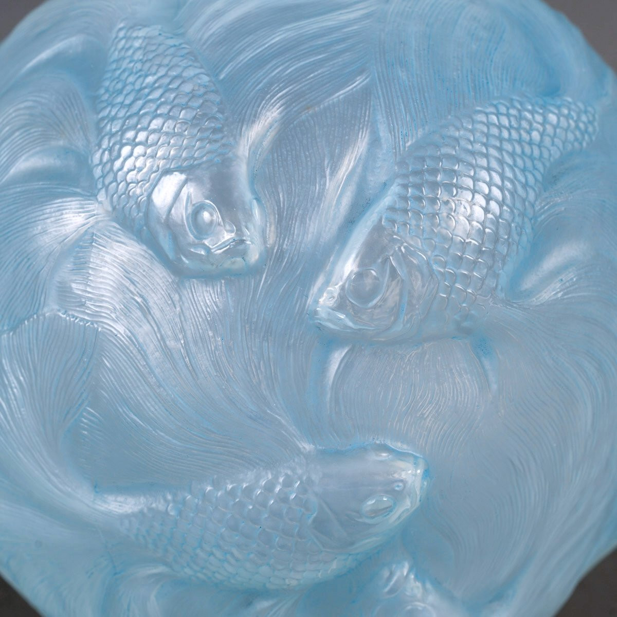 1924 René Lalique - Vase Formose Opalescent Glass With Blue Patina-photo-2
