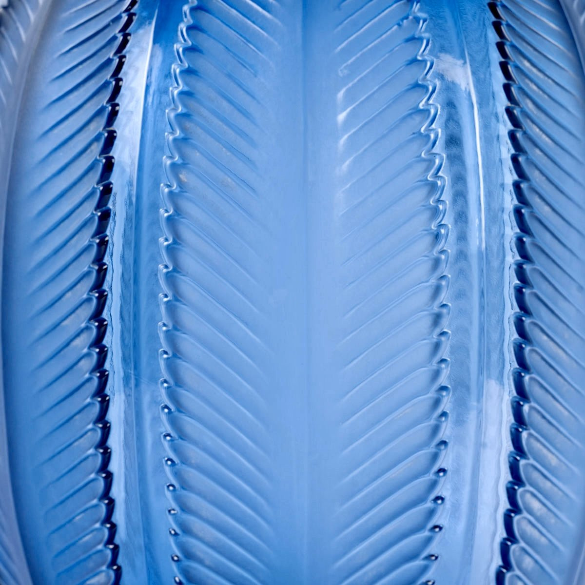 1932 René Lalique - Vase Biskra Navy Blue Glass -photo-4