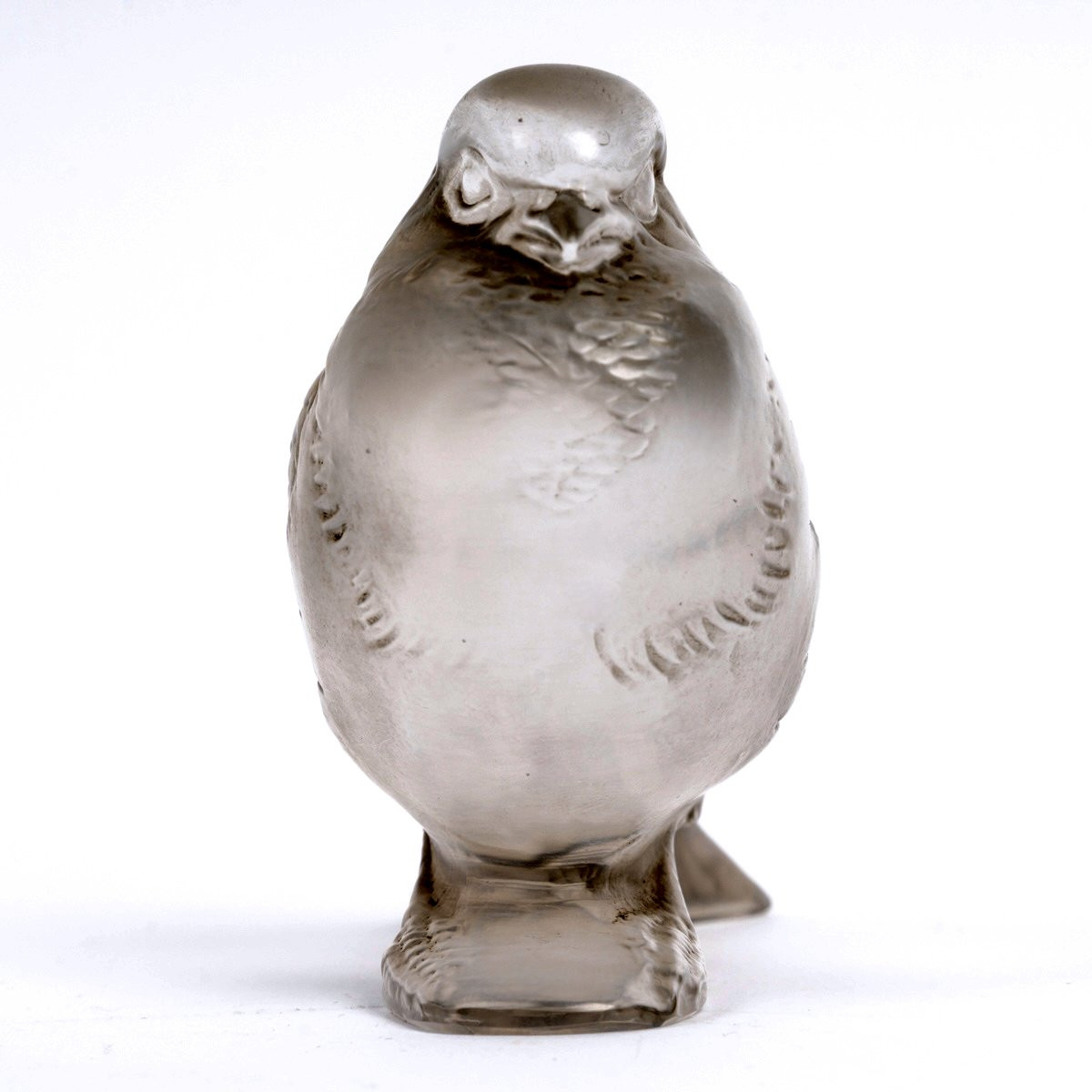 1929 René Lalique - Paperweight Moineau Fier Glass With Grey Patina-photo-4