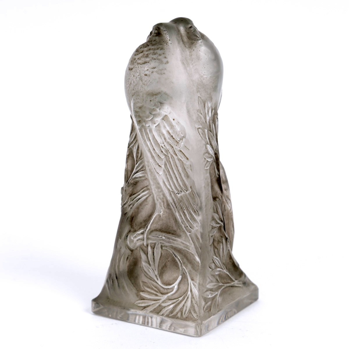 1913 René Lalique - Seal Stamp Pigeons Glass With Grey Patina-photo-2