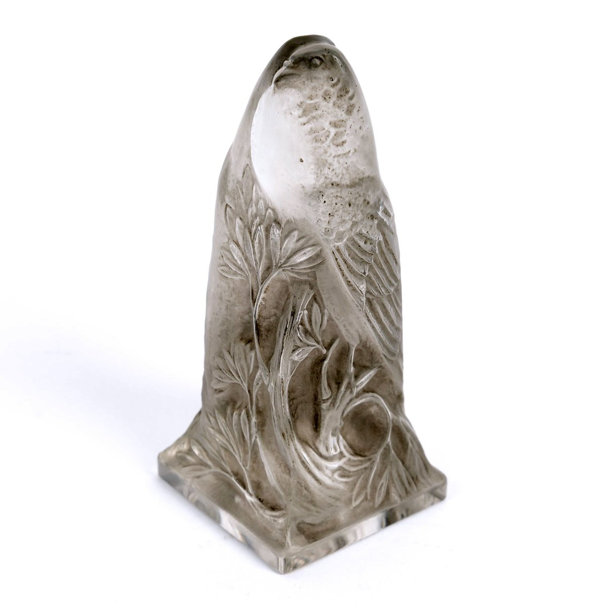 1913 René Lalique - Seal Stamp Pigeons Glass With Grey Patina-photo-4