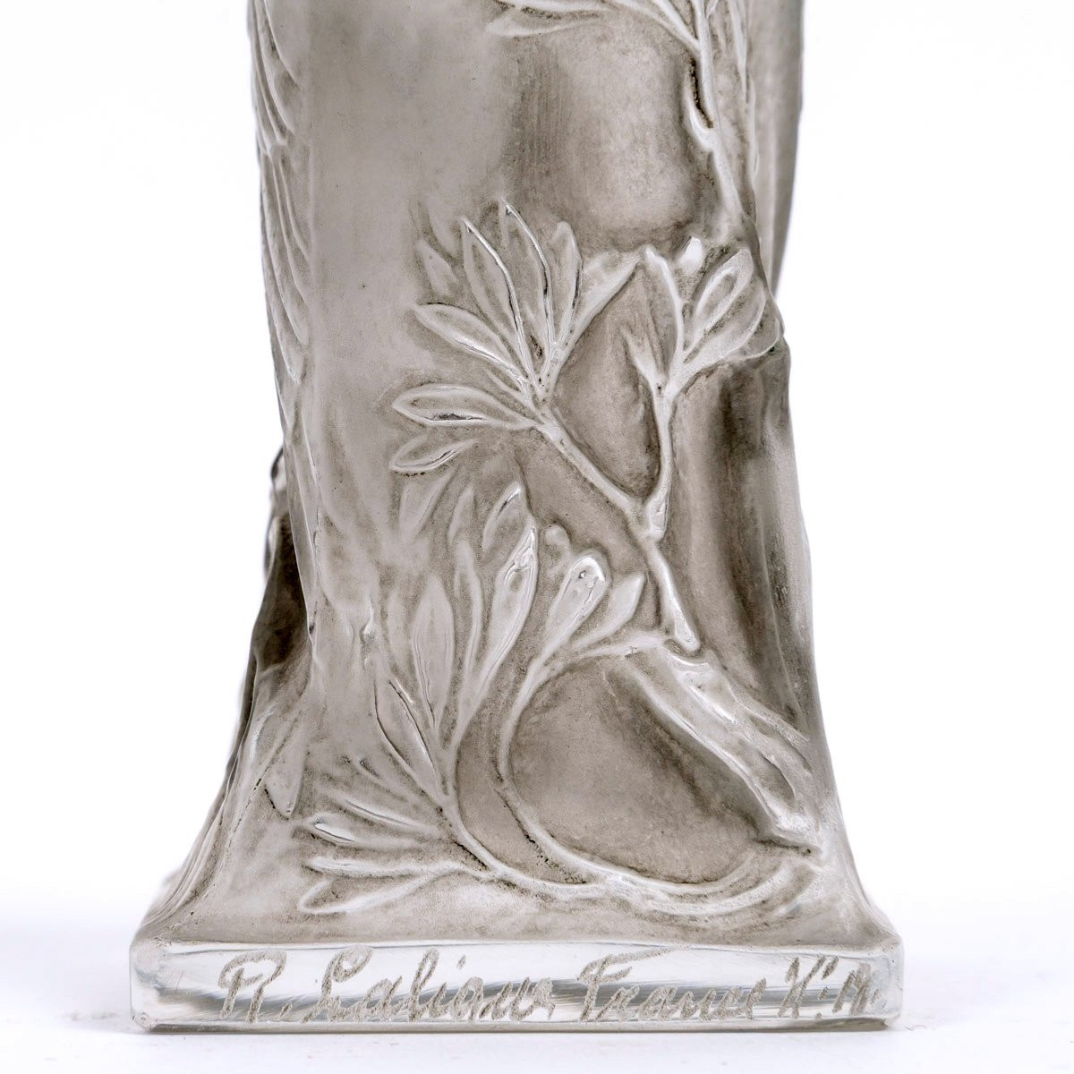 1913 René Lalique - Seal Stamp Pigeons Glass With Grey Patina-photo-2
