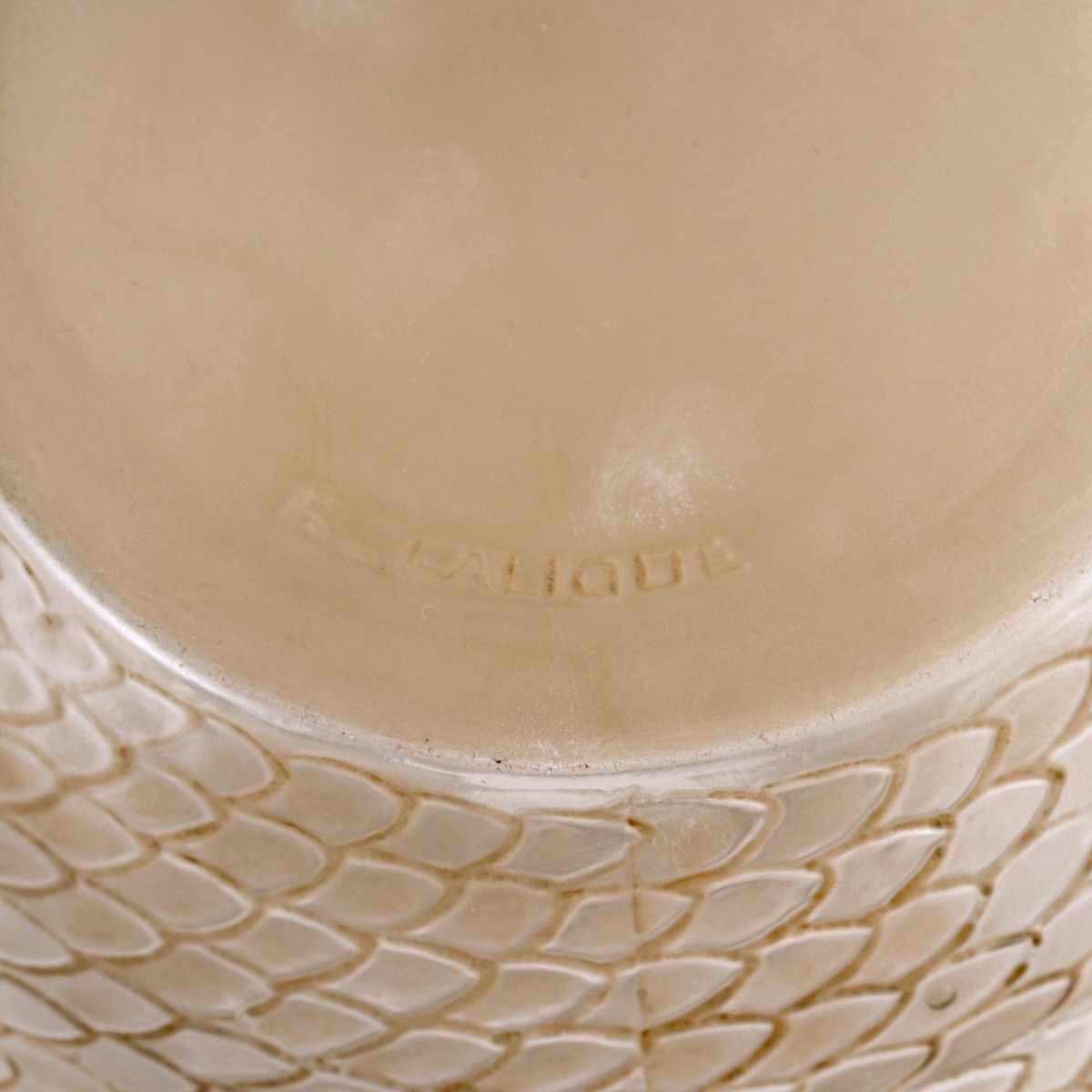 1924 René Lalique - Vase Serpent Verre Blanc Patiné Sépia-photo-1
