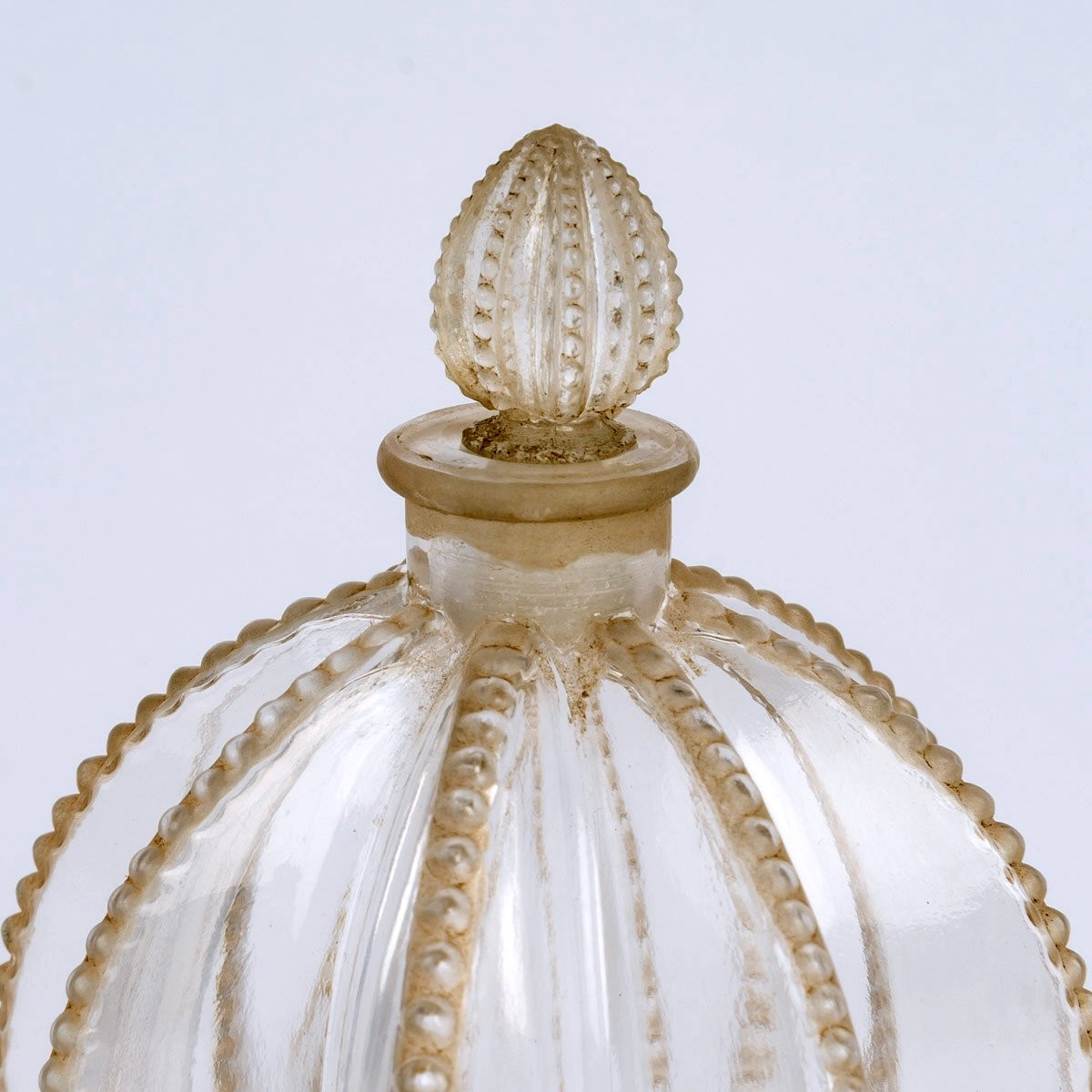 1927 René Lalique - Perfume Bottle Gregoire Glass With Sepia Patina-photo-1