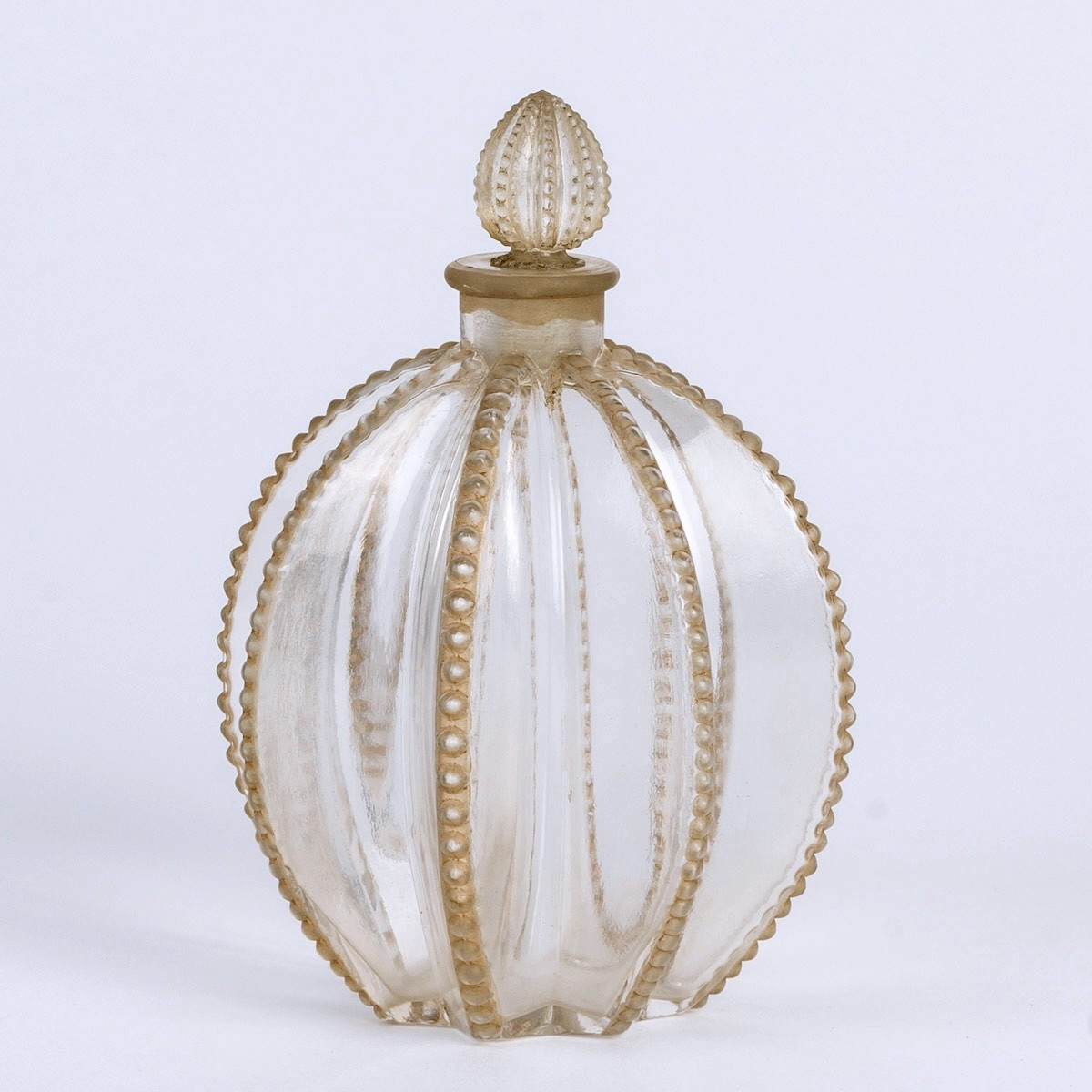 1927 René Lalique - Perfume Bottle Gregoire Glass With Sepia Patina