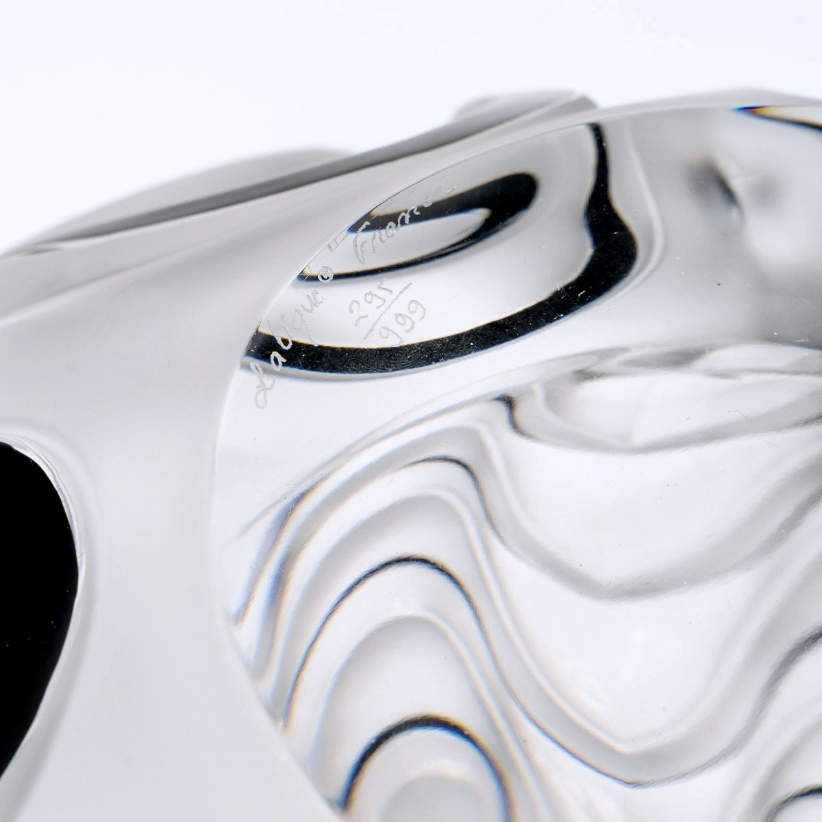 2006 Lalique France - Vase Boule Vibration Cristal Emaillé Noir - NEUF - 295/999-photo-2