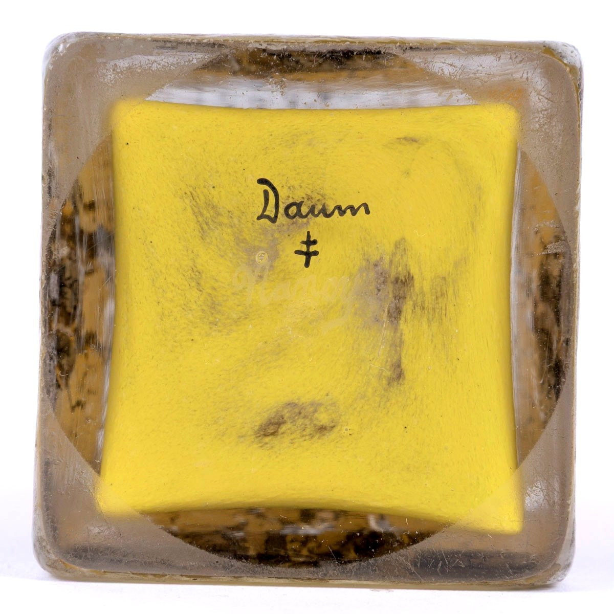 Daum Nancy - Vase A La Neige Verre Dégagé à l'Acide et Emaillé-photo-5