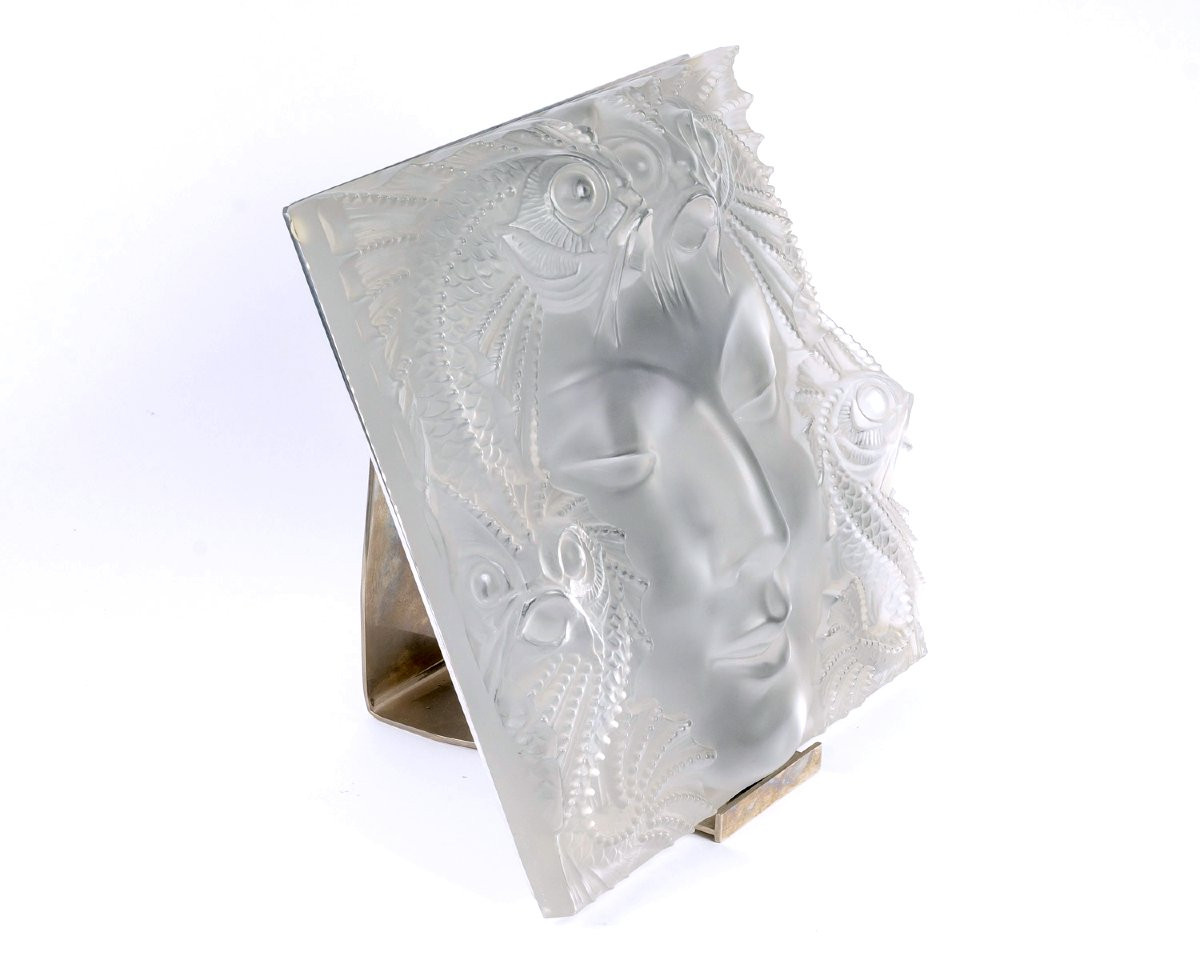 Lalique France - Decorative Panel  Masque De Femme Crystal-photo-2