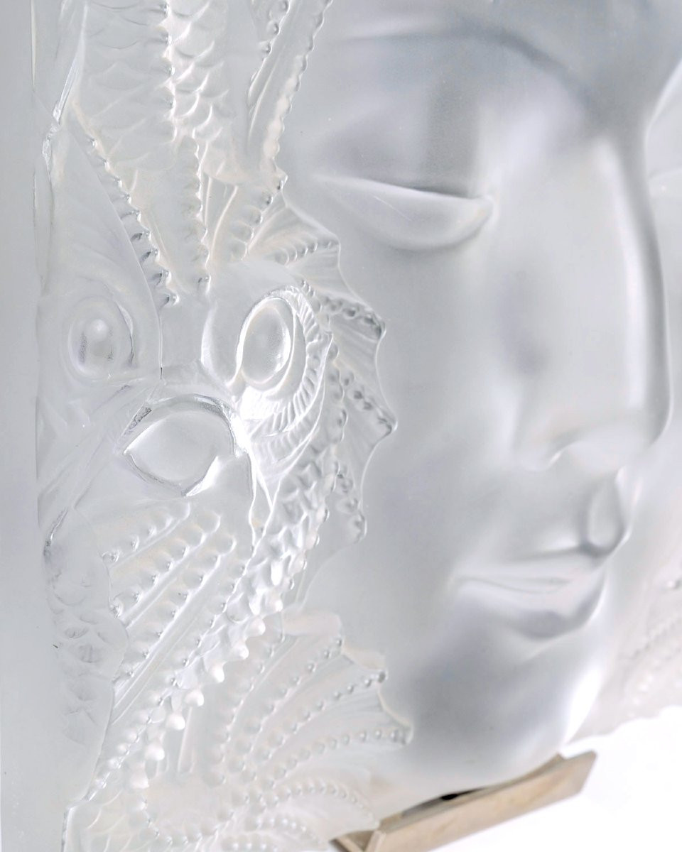 Lalique France - Decorative Panel  Masque De Femme Crystal-photo-4