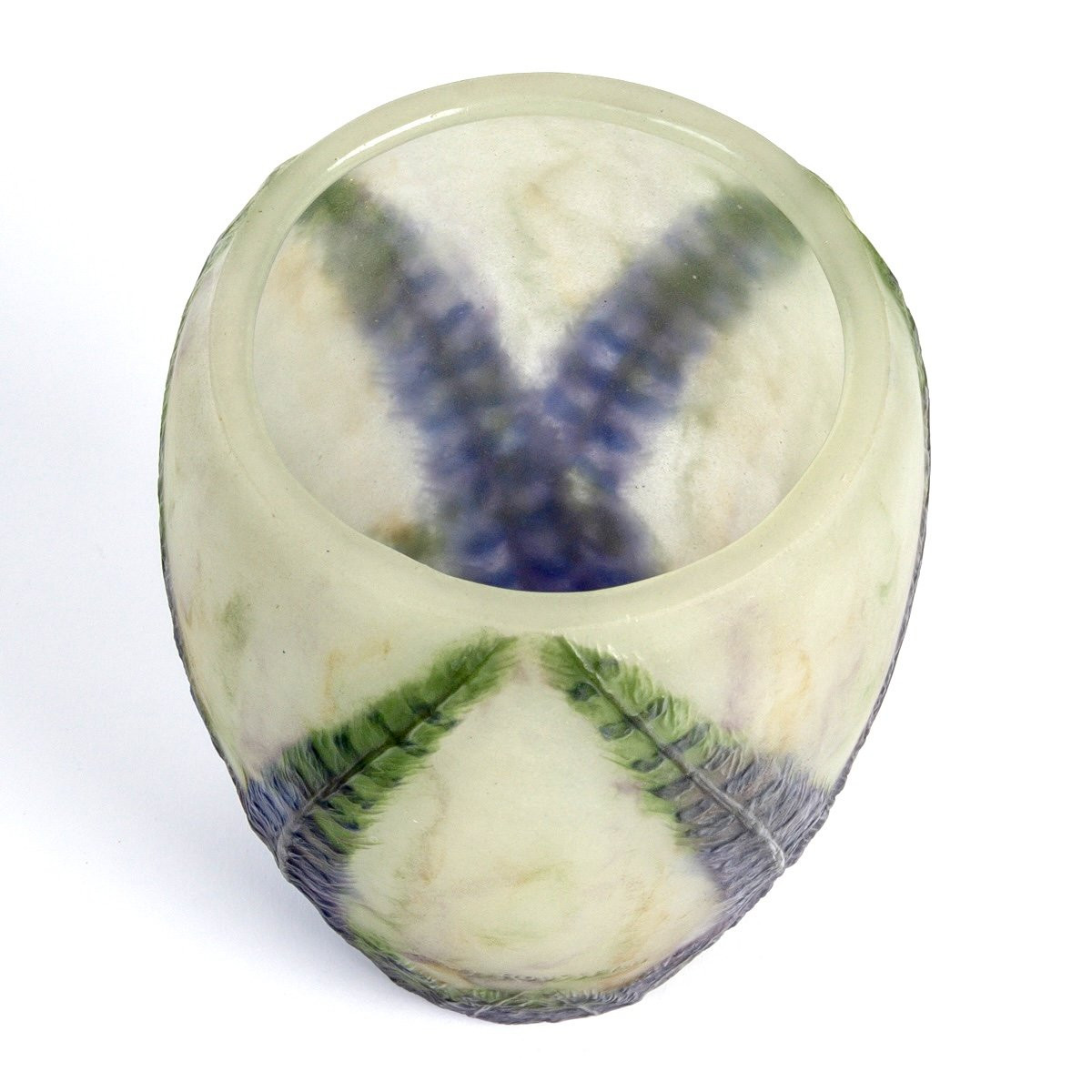 1922 Gabriel Argy Rousseau - Vase Plumes Pâte de Verre-photo-1