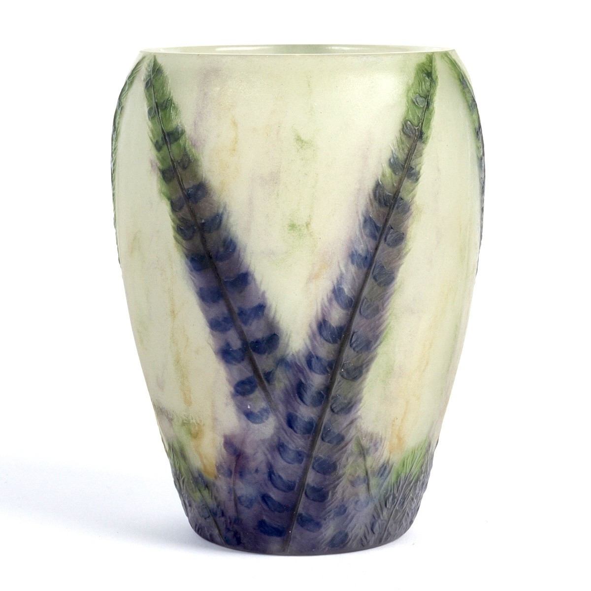 1922 Gabriel Argy Rousseau - Vase Plumes Pâte de Verre