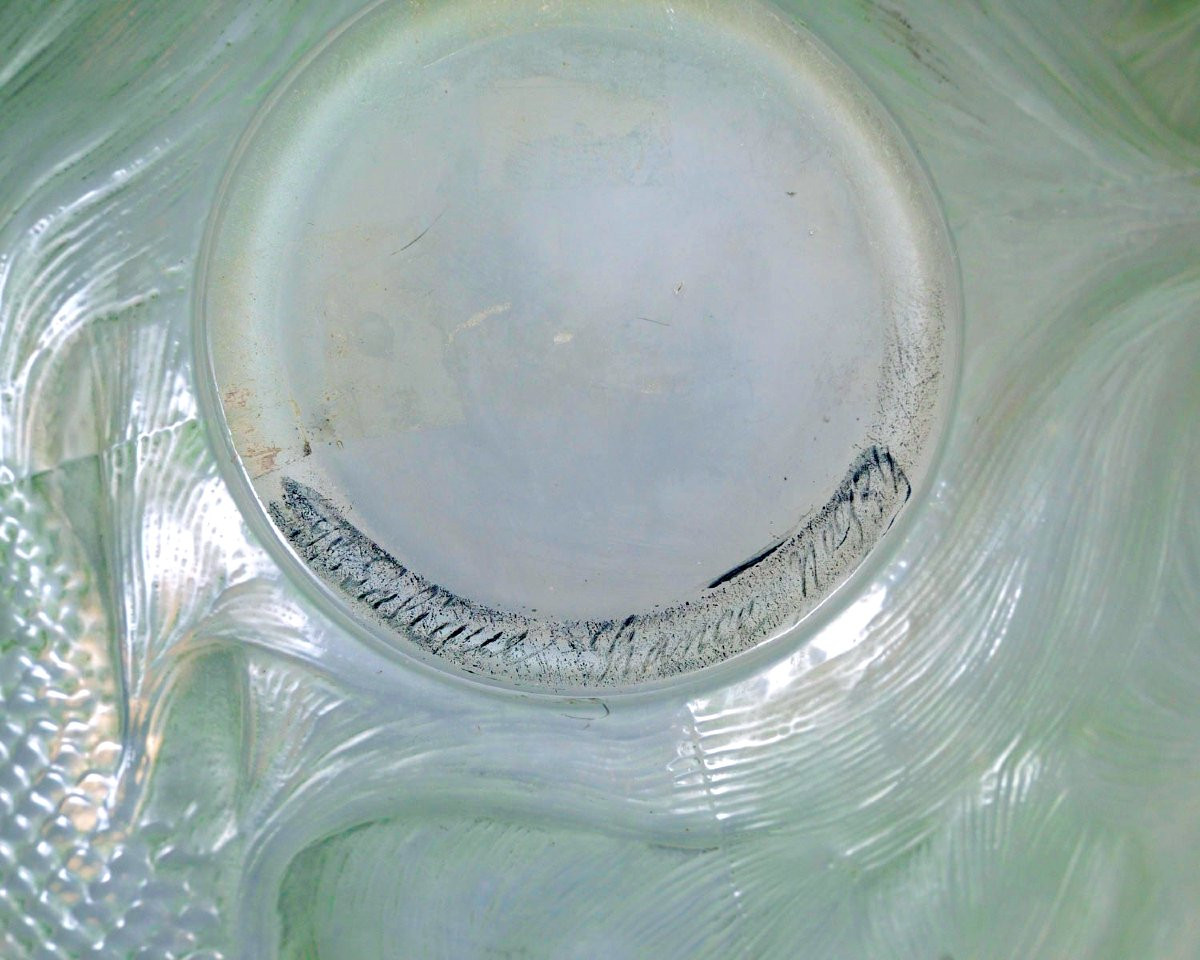 1924 René Lalique - Vase Formose Opalescent Glass With Green Patina-photo-2