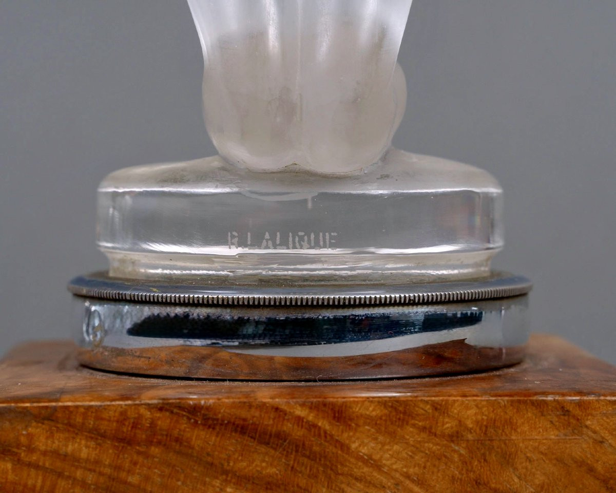 1931 René Lalique - Mascotte Automobile Chrysis Verre Blanc -photo-2