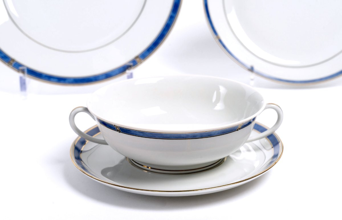 Christofle - Service de Table Oceana Porcelaine - 87 Pièces-photo-3