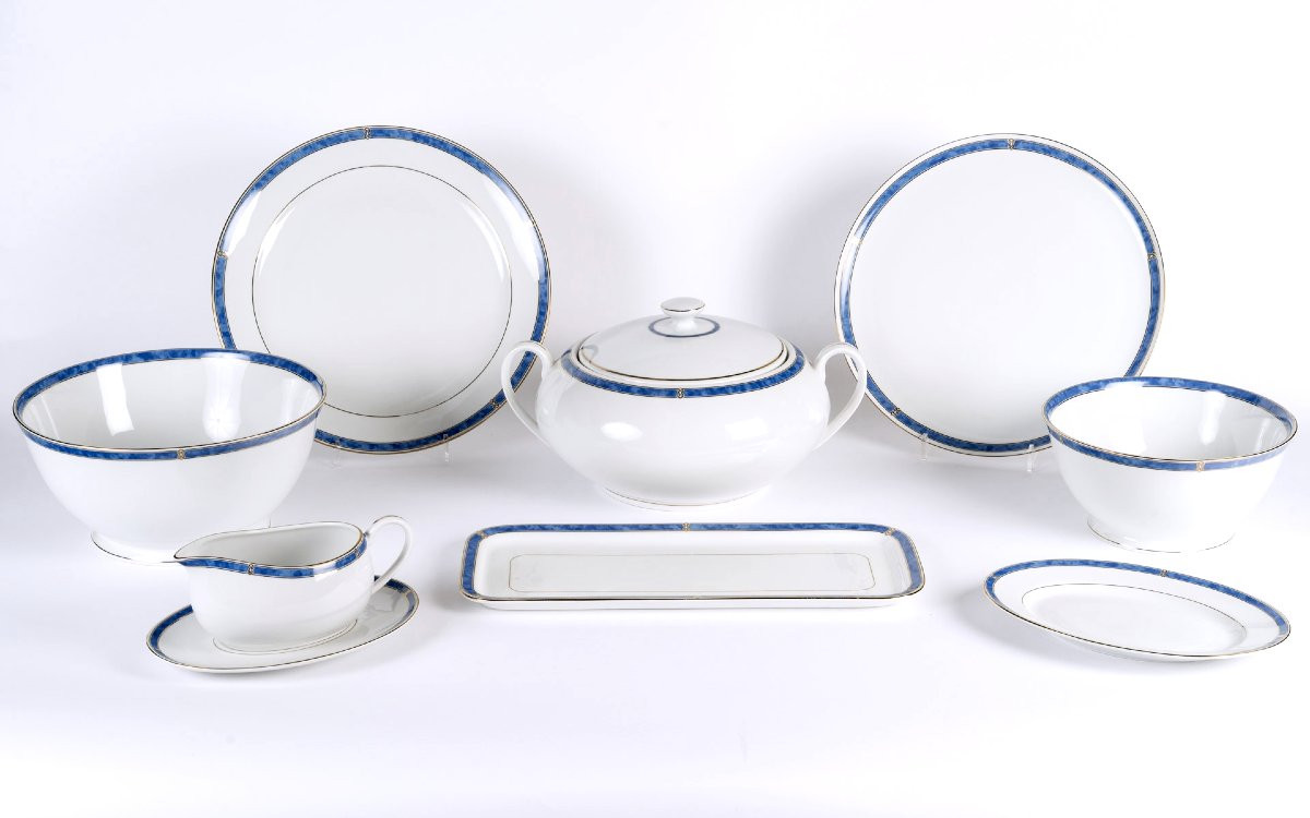 Christofle - Service de Table Oceana Porcelaine - 87 Pièces-photo-1