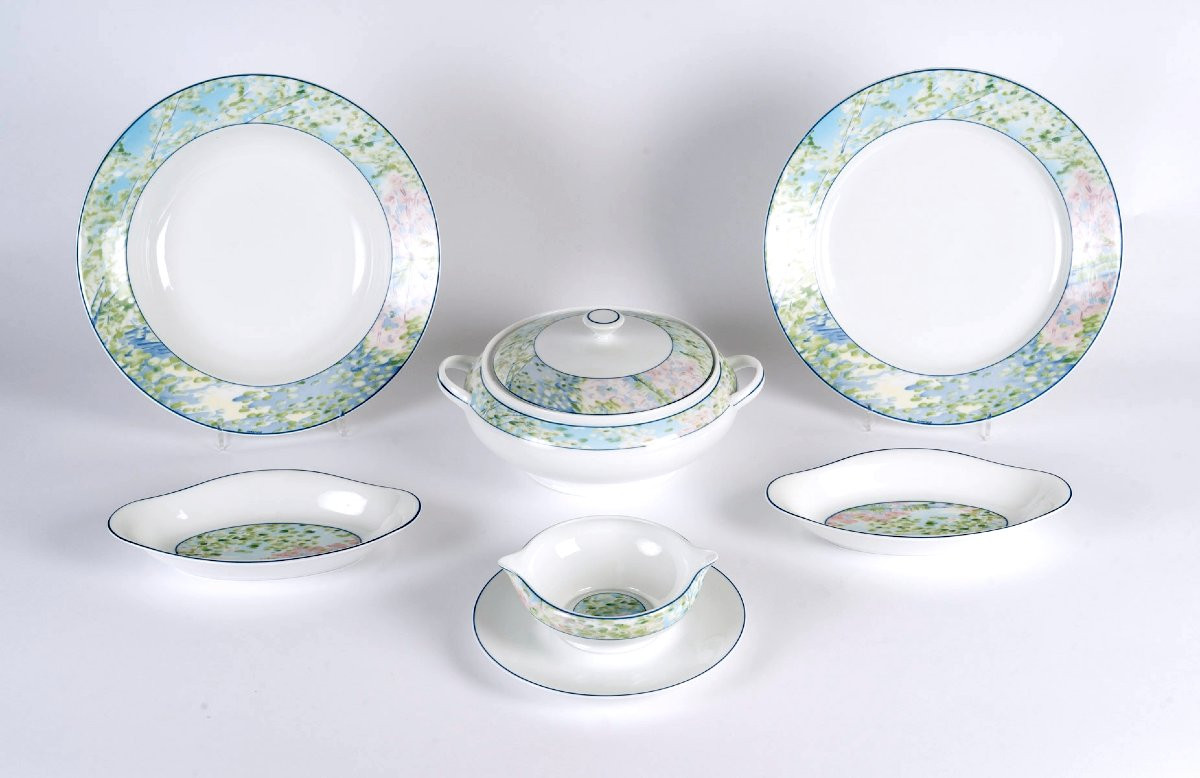 Christofle - Limoges Porcelain Tableware Impressions - 36 Pieces-photo-3