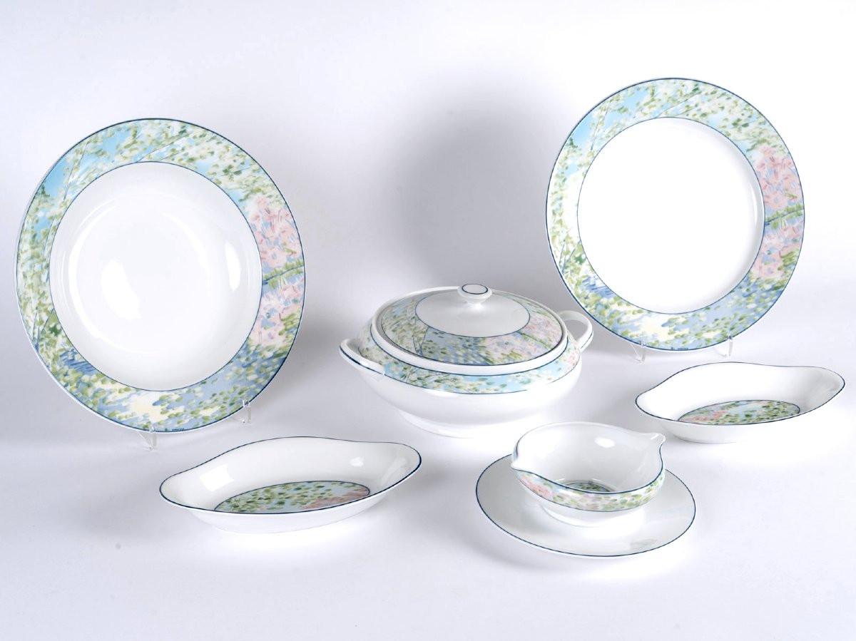 Christofle - Limoges Porcelain Tableware Impressions - 36 Pieces-photo-4
