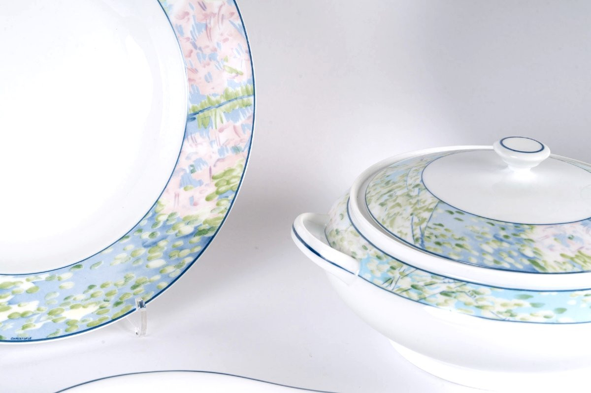 Christofle - Limoges Porcelain Tableware Impressions - 36 Pieces-photo-7