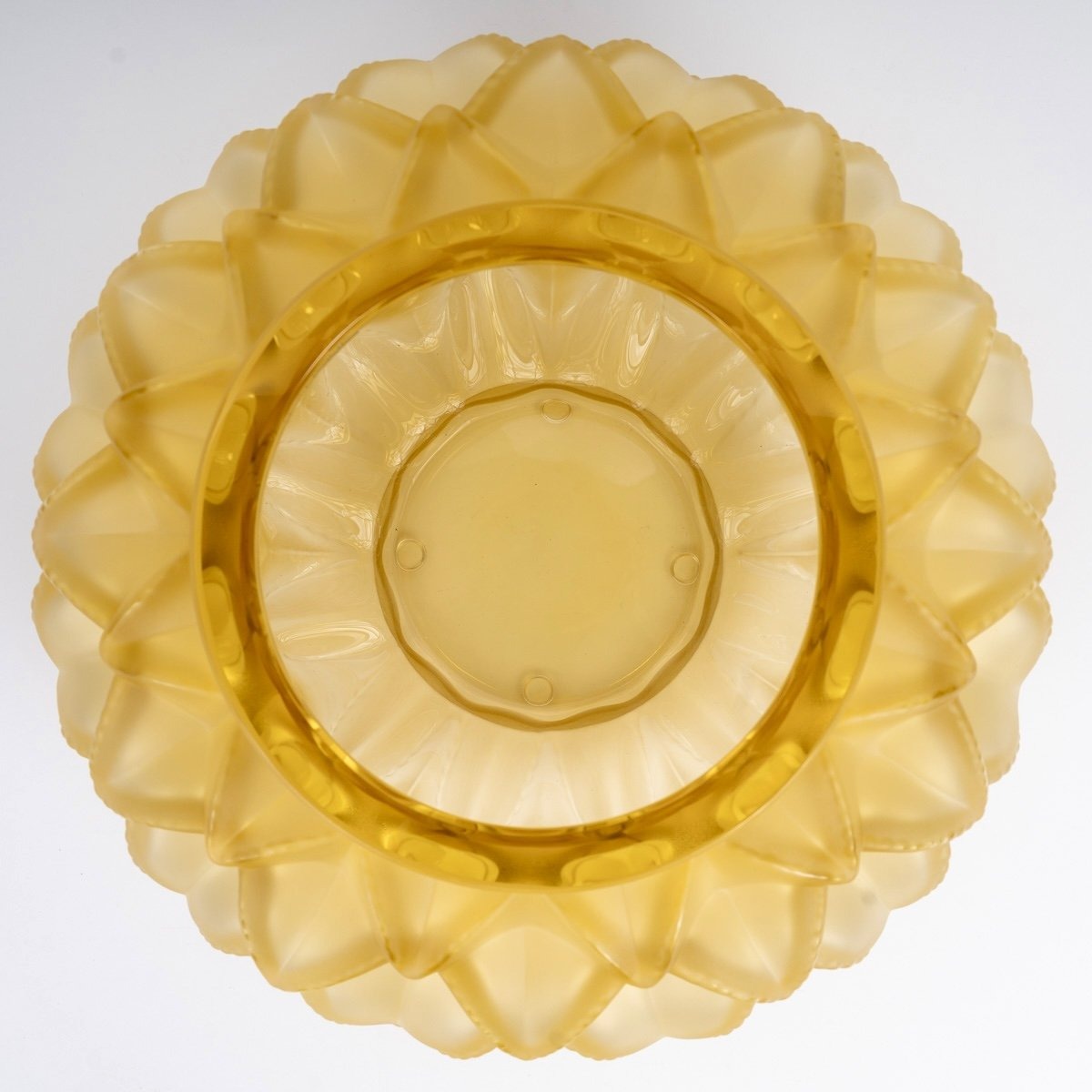 Lalique France - Vase Languedoc Cristal Jaune Ambré - NEUF-photo-4