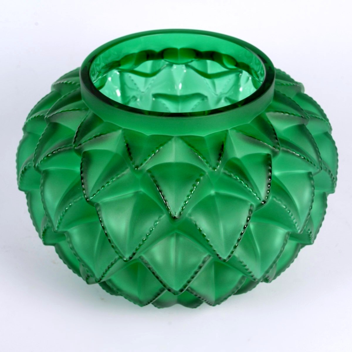 Lalique France - Vase Languedoc Cristal Vert Emeraude - NEUF-photo-2