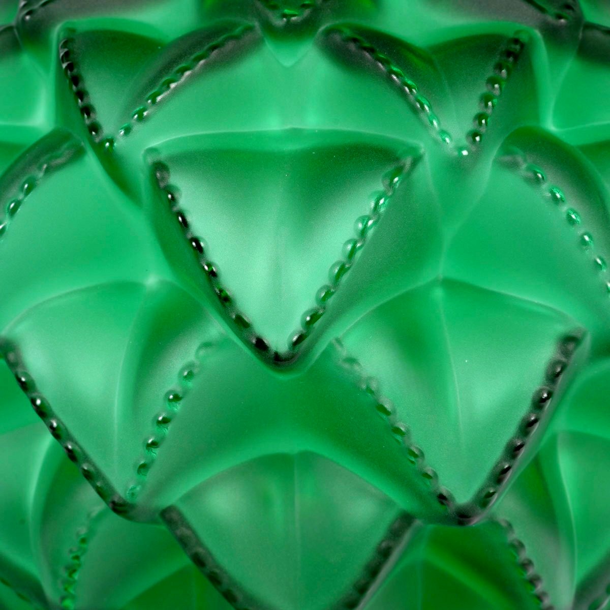 Lalique France - Vase Languedoc Cristal Vert Emeraude - NEUF-photo-1