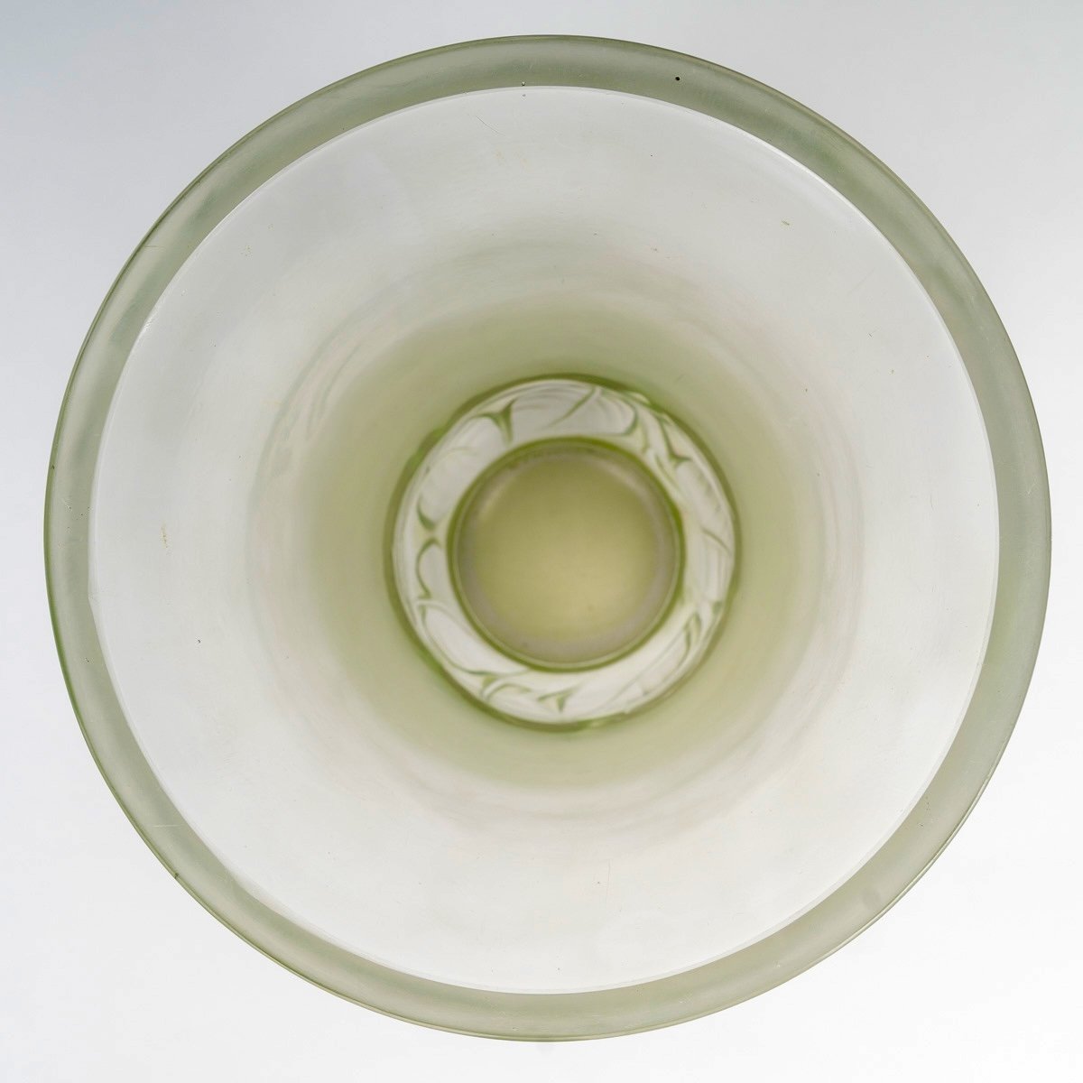 1930 René Lalique - Vase Lilas Lilac Glass With Green Patina-photo-4