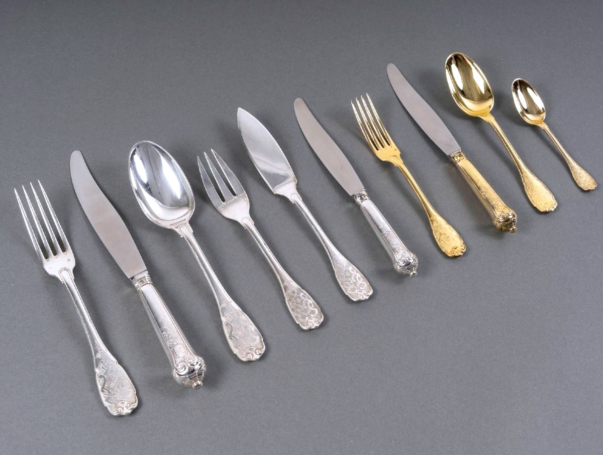 Puiforcat - Elysée Silver And Vermeil Menagère - 165 Pieces