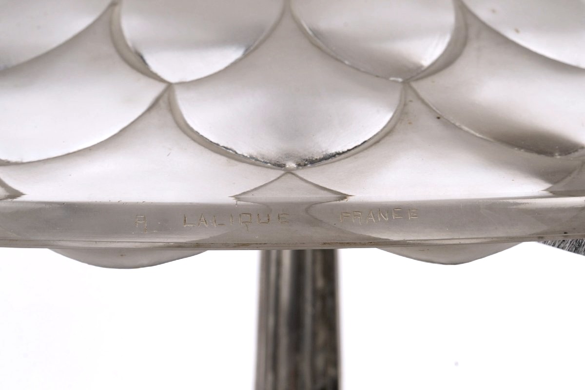 1927 René Lalique - Art Deco Lamp Verona Glass-photo-4
