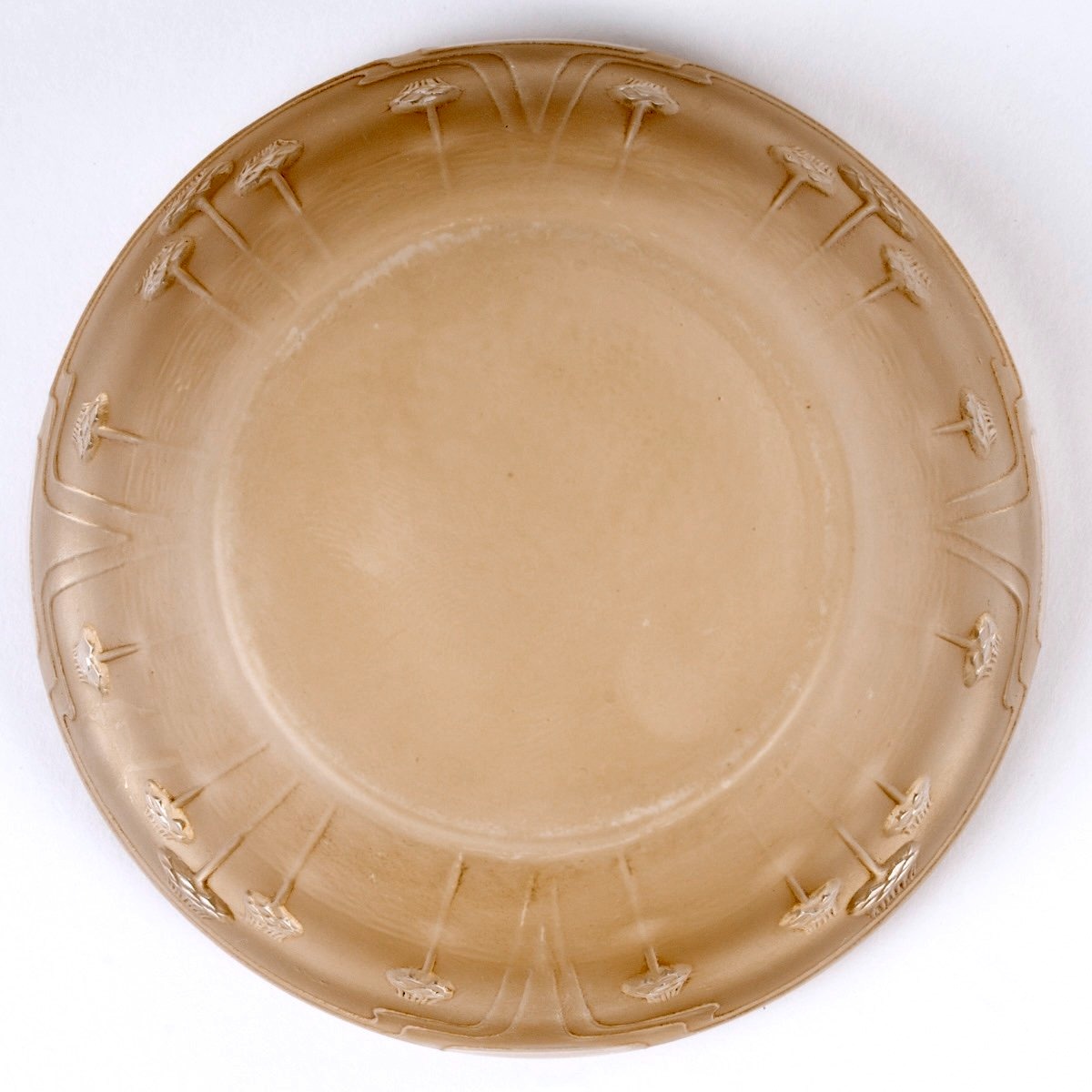 1909 René Lalique - Boîte Scarabée Verre Blanc Patiné Sépia pour L.T Piver-photo-3