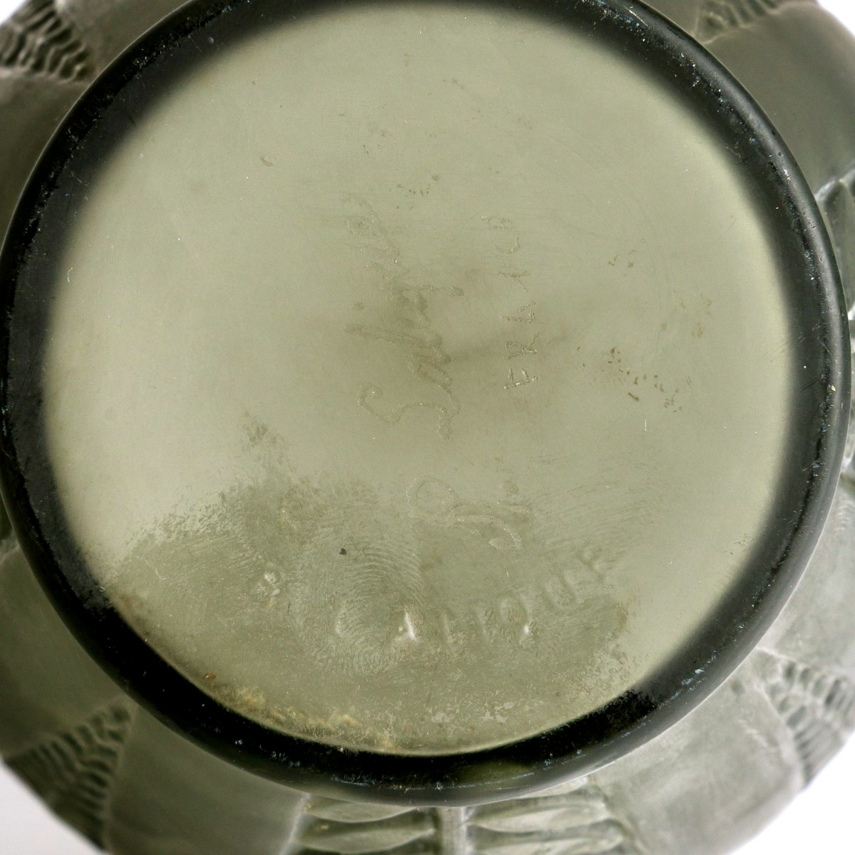 1921 René Lalique - Vase Acacia Smoked Topaz Grey Glass-photo-2