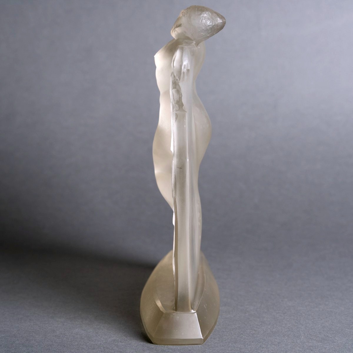 1925 René Lalique - Statuette Thaïs Verre Blanc-photo-1
