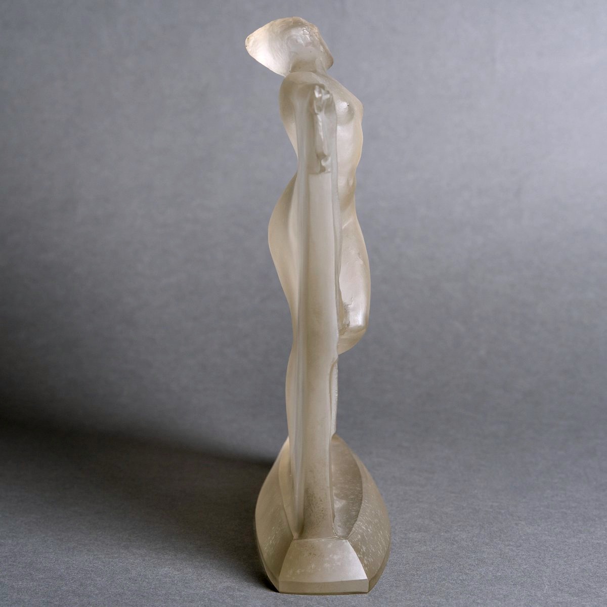 1925 René Lalique - Statuette Thaïs Verre Blanc-photo-3