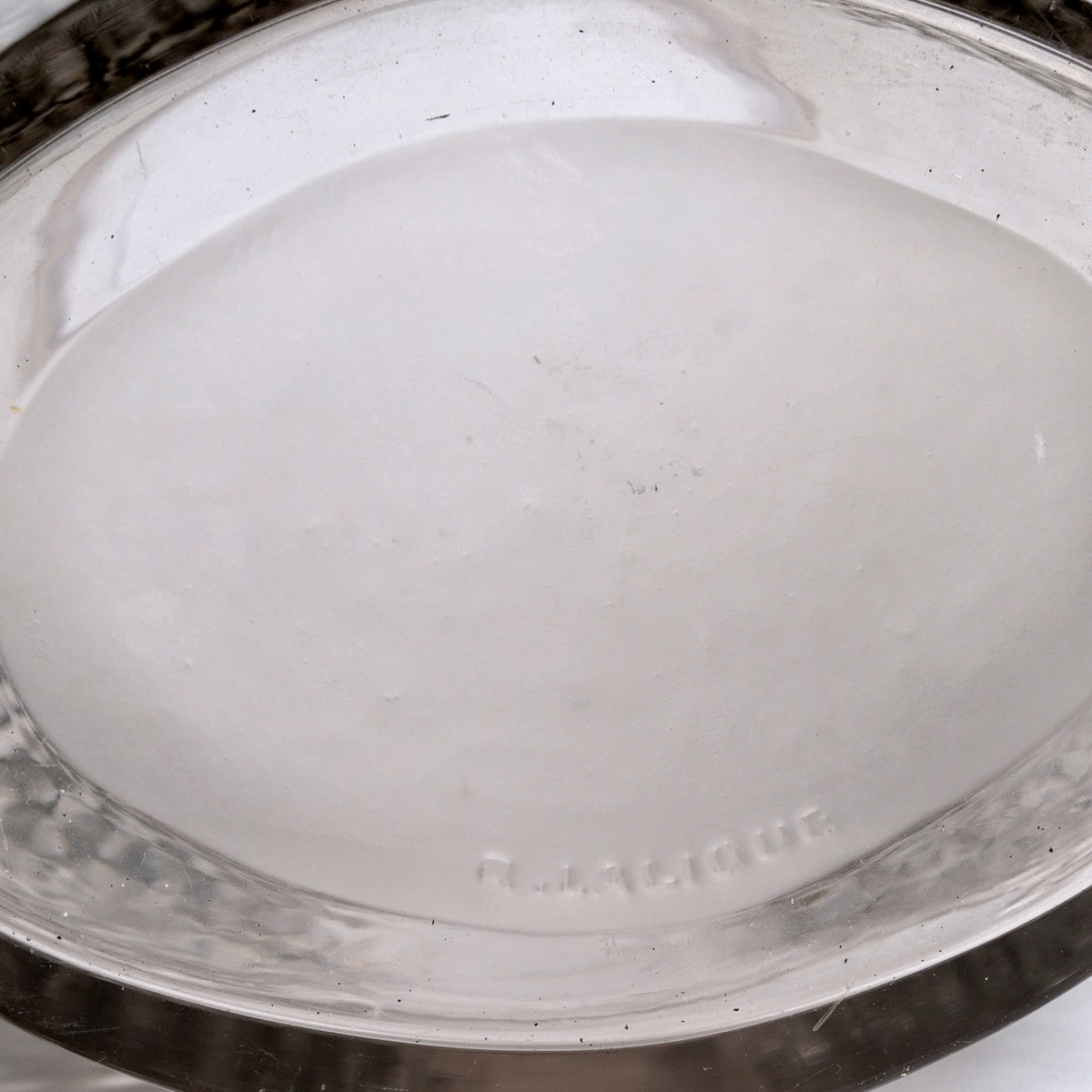 1921 René Lalique - Vase Poivre Verre Blanc Patiné Gris Vert-photo-4