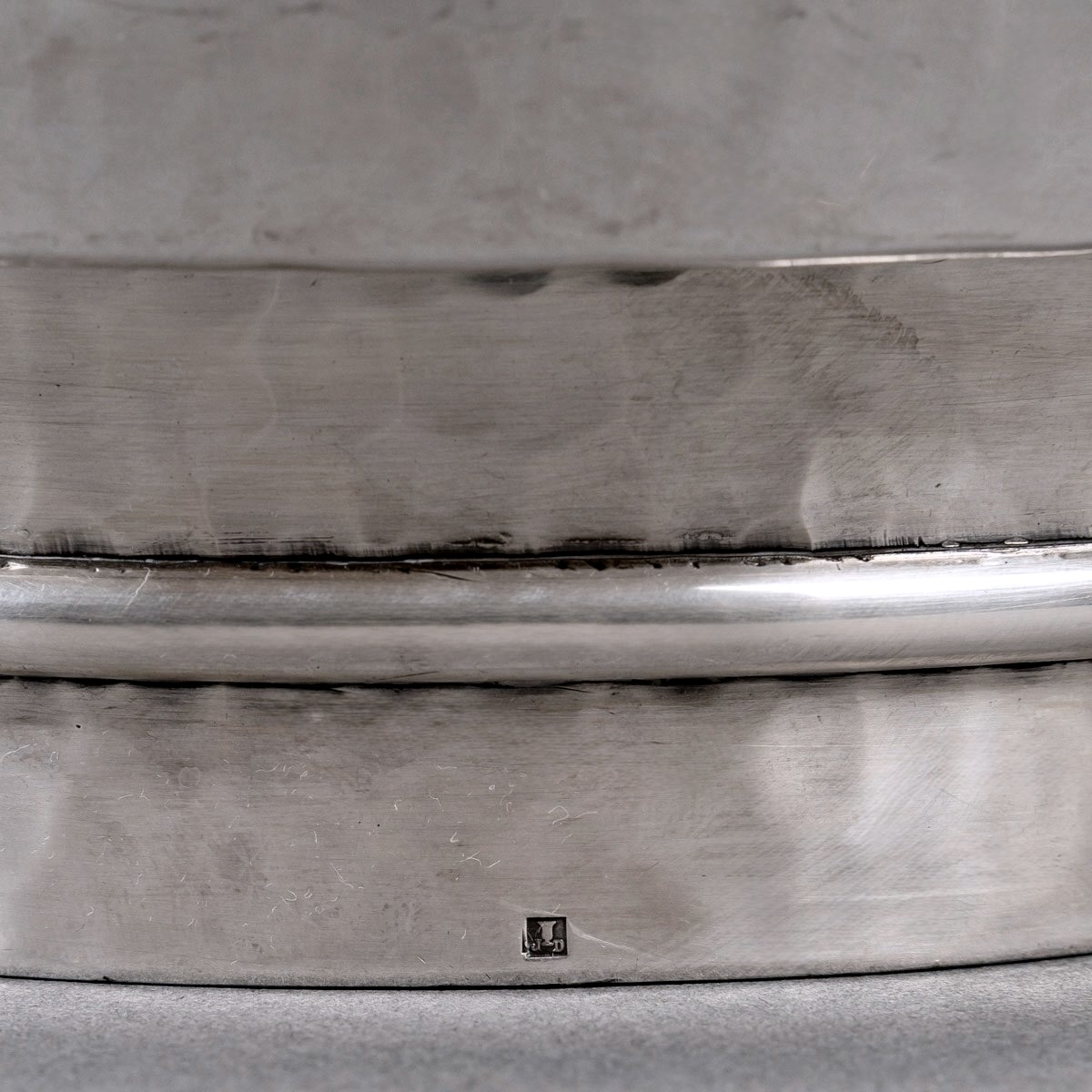 Jean Desprès - Large Champagne Bucket Modernist Hammered Silver-plated Metal-photo-2