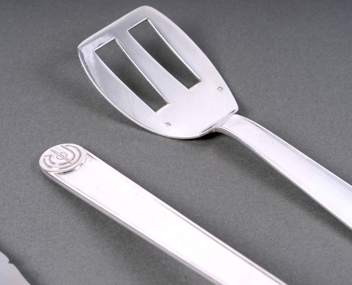 Puiforcat - Art Deco Cutlery Flatware Set Royan Normandie Sterling Silver - 57 Pieces-photo-3