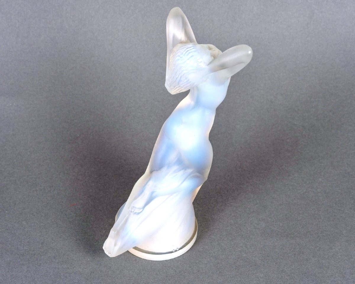 1929 René Lalique - Mascotte Automobile Vitesse Verre Opalescent-photo-3