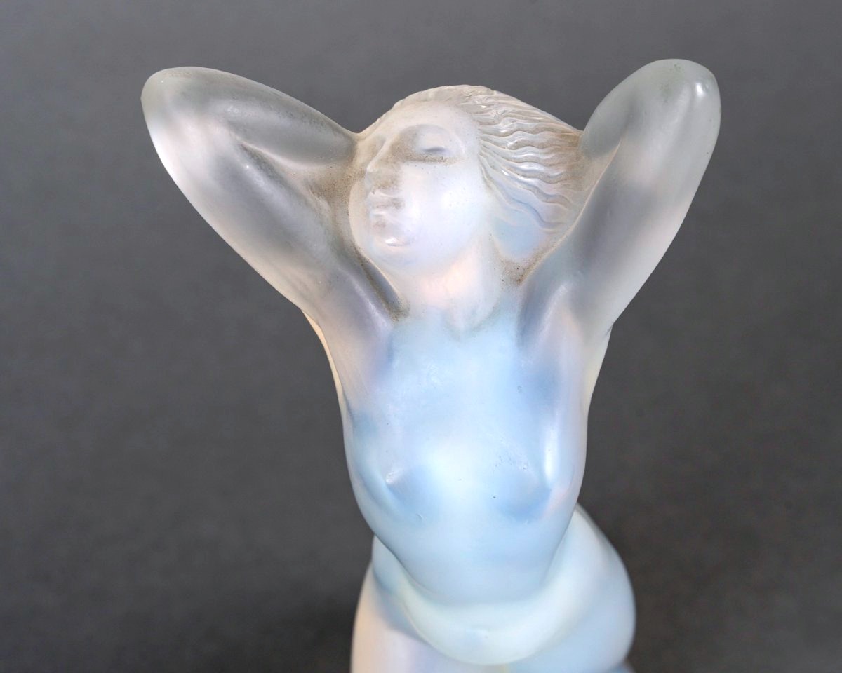 1929 René Lalique - Mascotte Automobile Vitesse Verre Opalescent-photo-4
