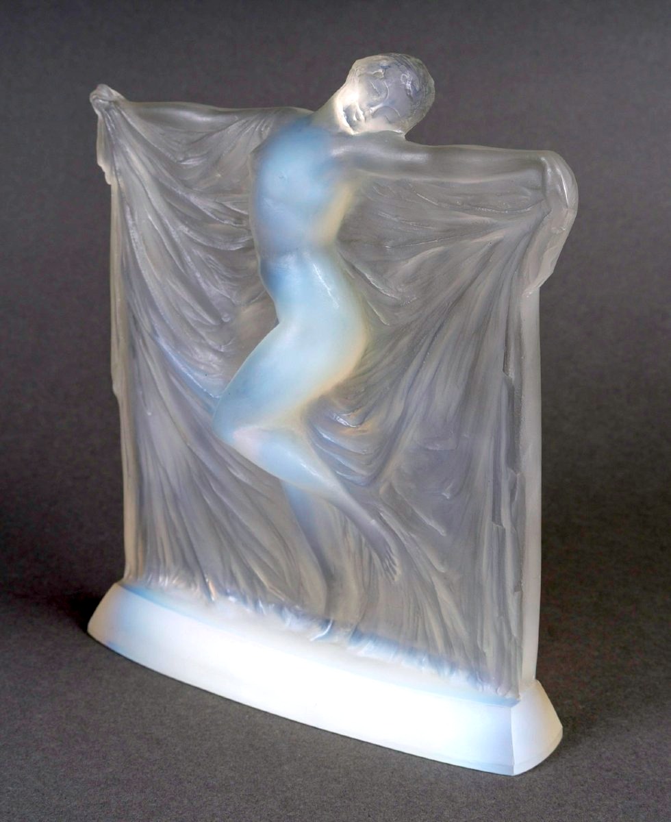 1925 René Lalique - Statuette Thais Opalescent Glass-photo-2