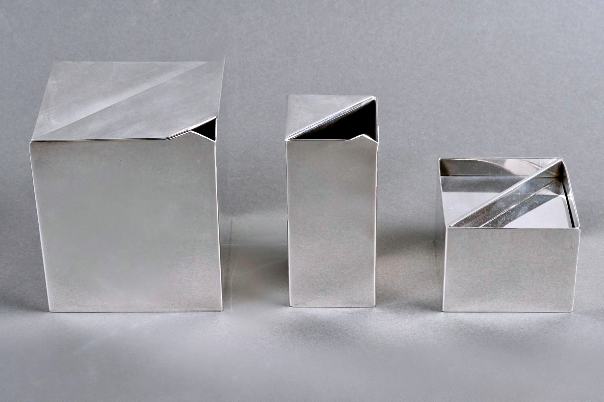Christofle - Art Deco Modernist Tea Coffee Set Geometrie Silver-plated Metal-photo-3