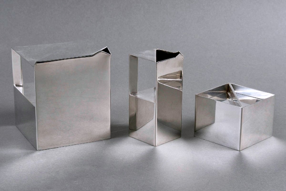 Christofle - Art Deco Modernist Tea Coffee Set Geometrie Silver-plated Metal