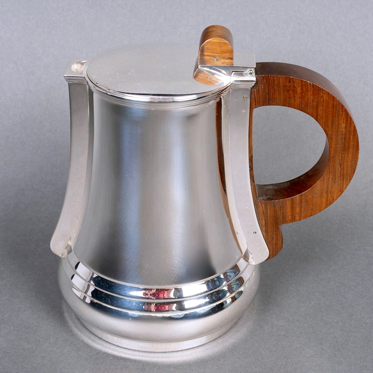Jean E. Puiforcat - Service Thé Café Art Déco Moderniste Argent Massif-photo-3